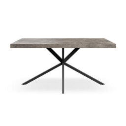 More4Homes Donni 4-6 Seater Dining Table Modern Concrete Effect Table Top W Black Legs - thumbnail 3