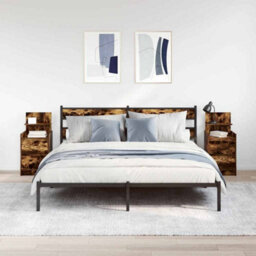 Berkfield Bedside Cabinets With 2 Drawers 2 Pcs Smoked Oak 38X34X80 Cm - thumbnail 3