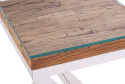 Orsina Natural Top Side Table With Cross Base - thumbnail 4
