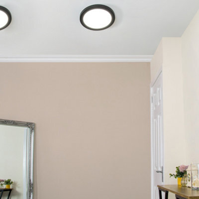 Litecraft Satin Black Magnetic Bezel For 18W Darly Bathroom Flush Ceiling Light - image 1