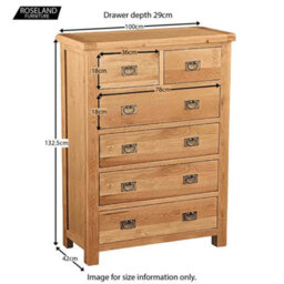 Zelah Oak 2 Over 4 Chest Of Drawers Fully Assembled - By Roseland Furniture - thumbnail 7