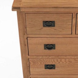 Zelah Oak 2 Over 4 Chest Of Drawers Fully Assembled - By Roseland Furniture - thumbnail 6