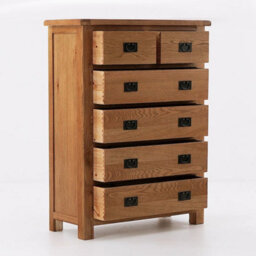 Zelah Oak 2 Over 4 Chest Of Drawers Fully Assembled - By Roseland Furniture - thumbnail 3