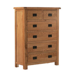 Zelah Oak 2 Over 4 Chest Of Drawers Fully Assembled - By Roseland Furniture - thumbnail 2