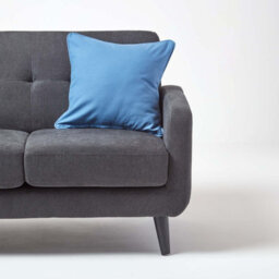Homescapes Cotton Plain Air Force Blue Cushion Cover, 60 X 60 Cm - thumbnail 4