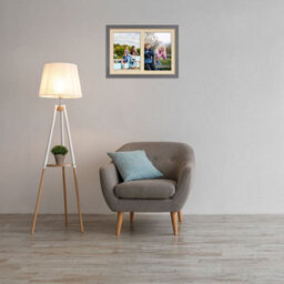AK Frames 20X14 Dark Grey Modern Multi Photo Frame With Ivory Mount - Holds 2 Apertures (2X) A4 Photos - thumbnail 3