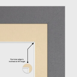AK Frames 20X14 Dark Grey Modern Multi Photo Frame With Ivory Mount - Holds 2 Apertures (2X) A4 Photos - thumbnail 7