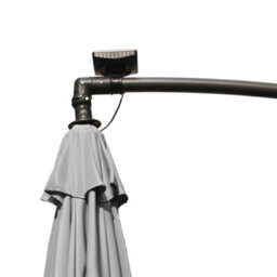 Rinse Bathrooms Grey Garden Banana Parasol Hanging Cantilever Umbrella Sun Shade With Crank Handle 3M & Solar Powered Lights - thumbnail 8