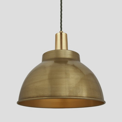 Industville Sleek Dome Pendant, 13 Inch, Brass, Brass Holder - image 1