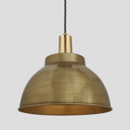 Industville Sleek Dome Pendant, 13 Inch, Brass, Brass Holder - thumbnail 1