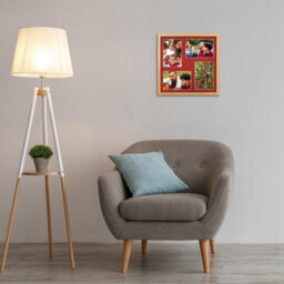 AK Frames 12X12 Oak Sleek Multi Photo Frame With Crimson Mount - Holds 4 Apertures (4X) 6X4 Photos - thumbnail 3