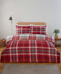 Rapport Home Regalia Check Microfibre Complete Duvet Cover Set With Fitted Sheet - thumbnail 1