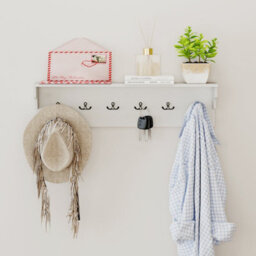 Gainoom Wall Hooks White Wooden Coat Rack Wall Floating Shelf With 6 Hooks For Hats Towels Purses Robes - thumbnail 7