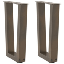 Berkfield Coffee Table Legs V-Shape 2 Pcs Natural Steel 38X(42-43.3) Cm Steel