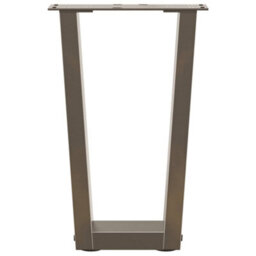 Berkfield Coffee Table Legs V-Shape 2 Pcs Natural Steel 38X(42-43.3) Cm Steel - thumbnail 5