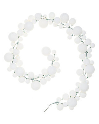 Werchristmas White Velvet Christmas Bauble Garland 9 Ft, 84 Shatterproof Baubles - image 1