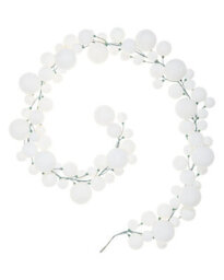 Werchristmas White Velvet Christmas Bauble Garland 9 Ft, 84 Shatterproof Baubles - thumbnail 1
