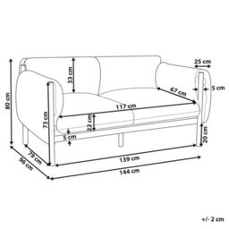 Beliani Garden Sofa 2 Seater Esperia Metal Grey - thumbnail 3