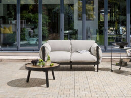 Beliani Garden Sofa 2 Seater Esperia Metal Grey - thumbnail 2