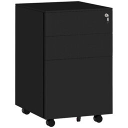 Vinsetto File Cabinet With Lock Hanging Bar For Letter A4 Legal Size Black - thumbnail 2