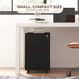 Vinsetto File Cabinet With Lock Hanging Bar For Letter A4 Legal Size Black - thumbnail 8