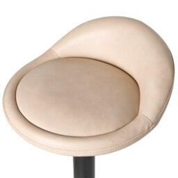 Beliani Set Of 2 Bar Stools Meeder Faux Leather Swivel Light Beige - thumbnail 9