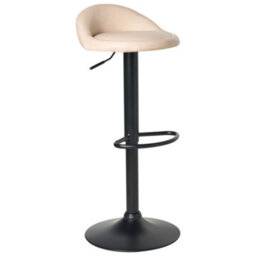 Beliani Set Of 2 Bar Stools Meeder Faux Leather Swivel Light Beige - thumbnail 5