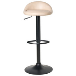 Beliani Set Of 2 Bar Stools Meeder Faux Leather Swivel Light Beige - thumbnail 7