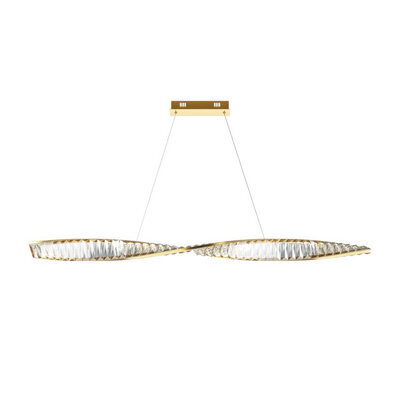 Luminosa Lighting Luminosa Krone Modern 120Cm Bar Pendant Ceiling Light Brass 3000K 2600Lm Crystal Shade - image 1