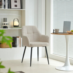 Sonara Modern Set Of 2 Dining Chairs With Plush Chenille, Curved Backrest And Metal Legs - thumbnail 2