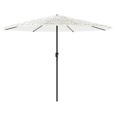 Berkfield Durable Garden Parasol With Steel Pole White 324X324X247 Cm