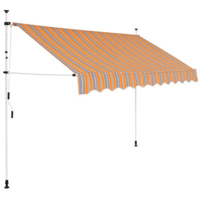 Berkfield Manual Retractable Awning 250 Cm Yellow And Blue Stripes - image 1