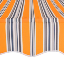 Berkfield Manual Retractable Awning 250 Cm Yellow And Blue Stripes - thumbnail 4