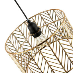 Happy Homewares Art Denergy Savingzig Zag Design Pendant Light Shade In Polished Gold Plating - thumbnail 4