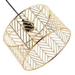 Happy Homewares Art Denergy Savingzig Zag Design Pendant Light Shade In Polished Gold Plating - thumbnail 3