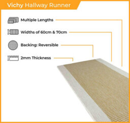 Vichy Indoor/outdoor Hallway Runner Rug - Durable, Reversible & Hardwearing Carpet For Home Or Garden - thumbnail 2