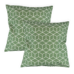 Gardenwize Pair Of Outdoor Garden Sofa Chair Furniture Scatter Cushions- Green Cube - thumbnail 2
