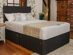 Divan Base Direct Topaz Back Care Orthopaedic Sprung Divan Bed Set 2Ft6 Small Single 2 Drawers Side  - Naples Slate - thumbnail 1