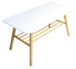 Aspect Furniture Nikko Bamboo Coffee Table With Shelf,white/bamboo - thumbnail 5
