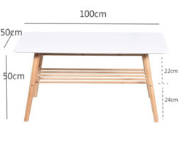 Aspect Furniture Nikko Bamboo Coffee Table With Shelf,white/bamboo - thumbnail 4