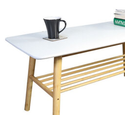 Aspect Furniture Nikko Bamboo Coffee Table With Shelf,white/bamboo - thumbnail 6