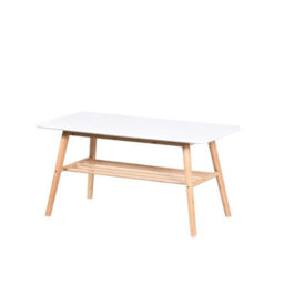 Aspect Furniture Nikko Bamboo Coffee Table With Shelf,white/bamboo - thumbnail 3