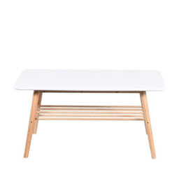 Aspect Furniture Nikko Bamboo Coffee Table With Shelf,white/bamboo - thumbnail 2