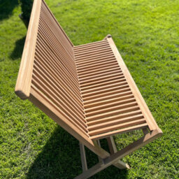 Folding Garden Bench Wooden - Solid Teak Wood - 2 Seater Garden Bench - 100Cm - thumbnail 2