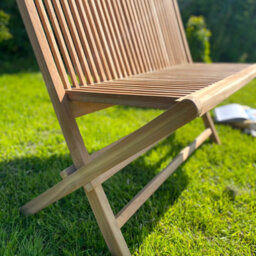 Folding Garden Bench Wooden - Solid Teak Wood - 2 Seater Garden Bench - 100Cm - thumbnail 3
