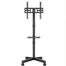 Mobile Tv Stand On Wheels, Rolling Tv Cart With Media Shelf, Tv Mount Stand - thumbnail 5