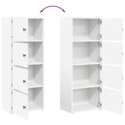Berkfield Bookcase White 40X24X102 Cm Engineered Wood - thumbnail 8
