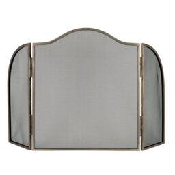Antiqued Silver Fire Screen - Classic Spark Guard For Any Interior - thumbnail 1