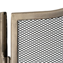 Antiqued Silver Fire Screen - Classic Spark Guard For Any Interior - thumbnail 2