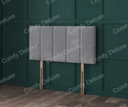 Comfy Deluxe 5Ft King    Dark Grey Soft Teddy Fabric 5 Panel 20Inch Headboard